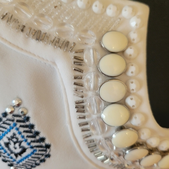 NWT WHBM White Heavily Embellished Sleeveless Dress Size 6 - Picture 6 of 8